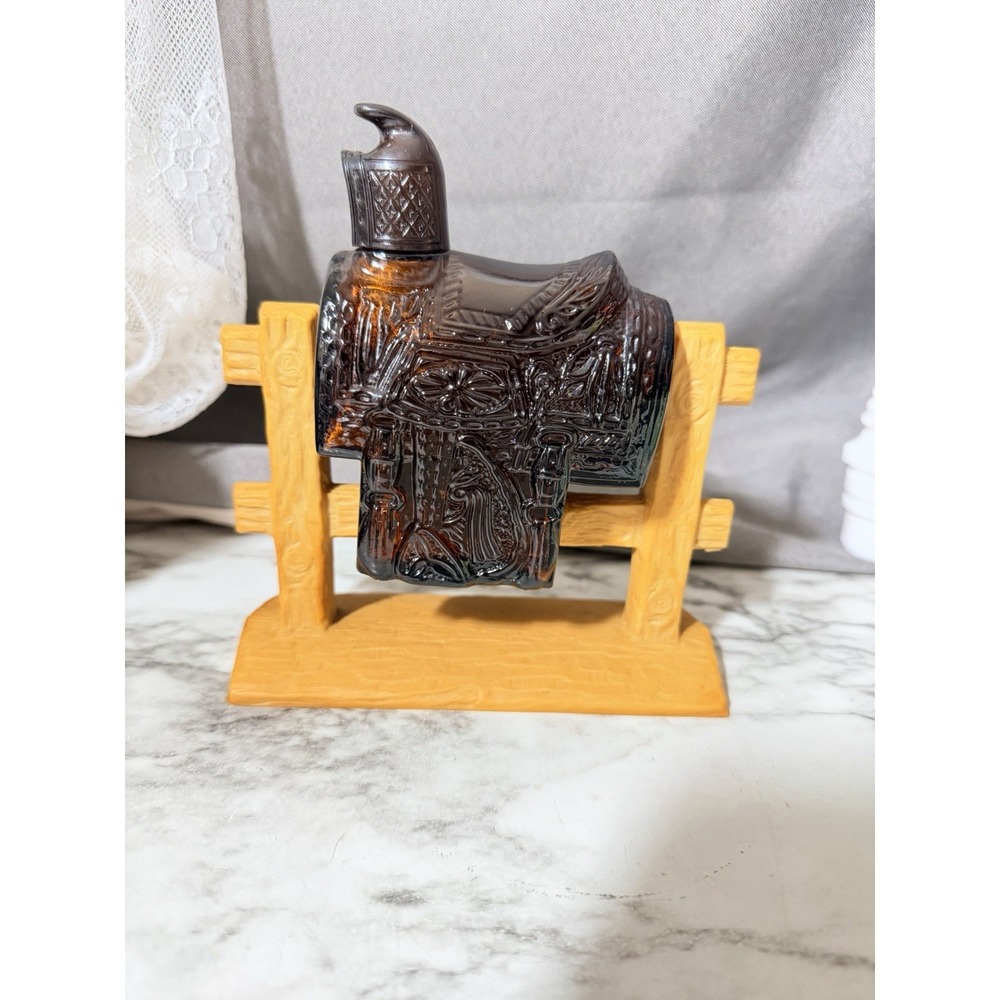 Avon Wild Country Western Saddle 5oz Decanter + Stand - Empty (3279)